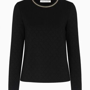 Sofie Schnoor Black Textured Crew Neck Sweater Size Small